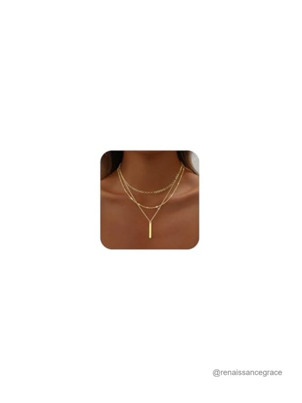 Layered Gold Plated Long Necklace Set for Women 14K Choker